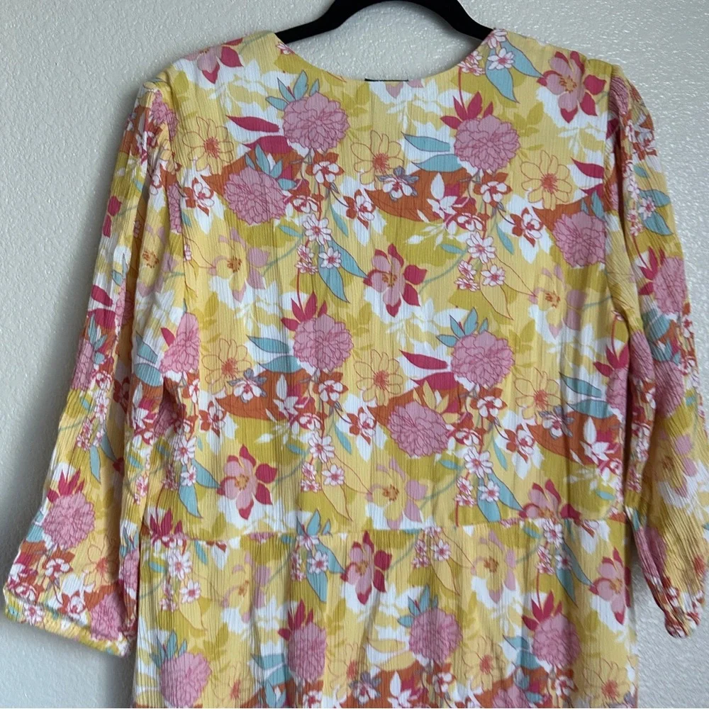 Torrid Peach Floral Gauze Hi-Lo Dress Sz 00 M‎ 10